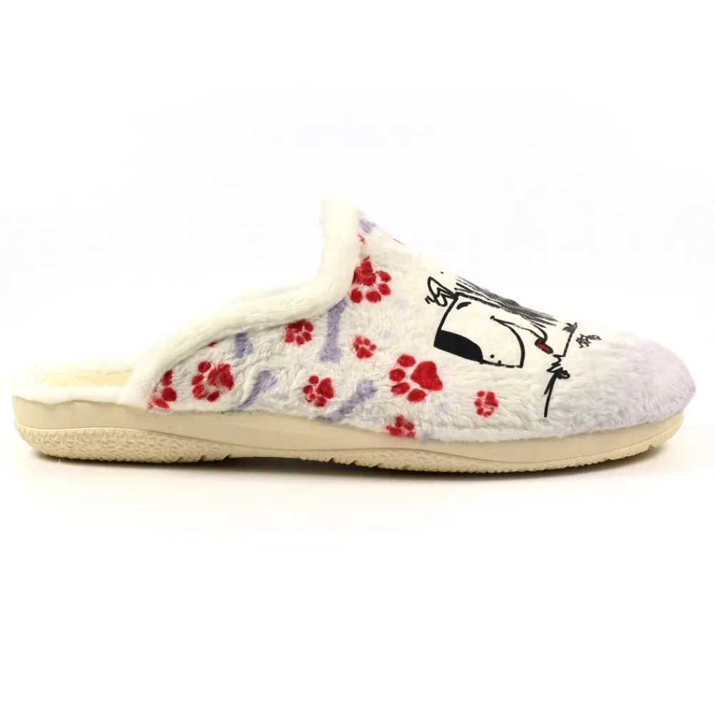 Lunar Shoes Babouche Blanche Éternité-Femme Chaussons Pour Femmes | A Enfiler