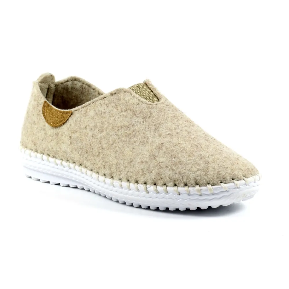 Lunar Shoes Babouche Complète Colette Beige- A Enfiler