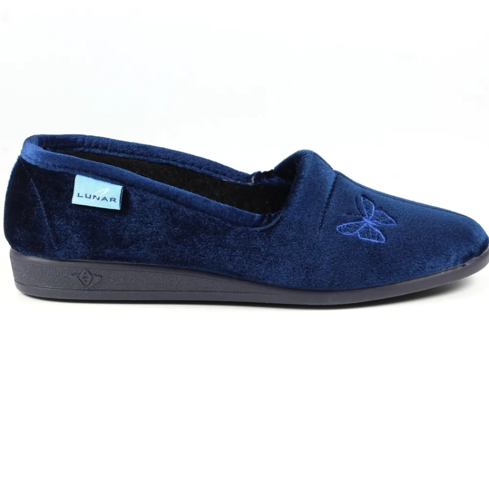 Lunar Shoes Babouche Papillon Bleu- Mocassin | A Enfiler