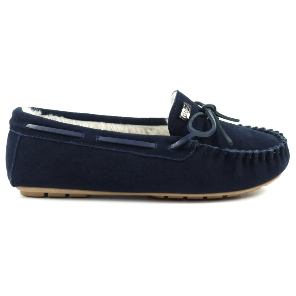 Lunar Shoes Babouche Portree Marine-Femme Chaussons Pour Femmes | Mocassin