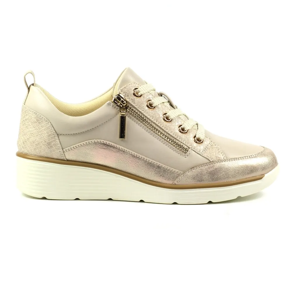 Lunar Shoes Baskets Kiley Beiges- Baskets | Semelle Compensée