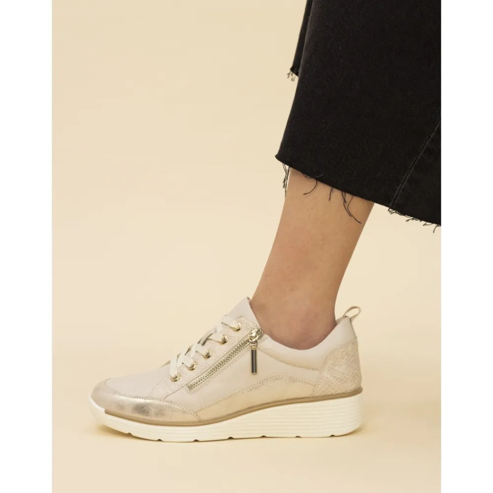 Lunar Shoes Baskets Kiley Beiges- Baskets | Semelle Compensée