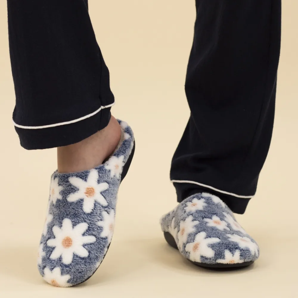 Lunar Shoes Chausson Bleu Plumeria- A Enfiler | Mule