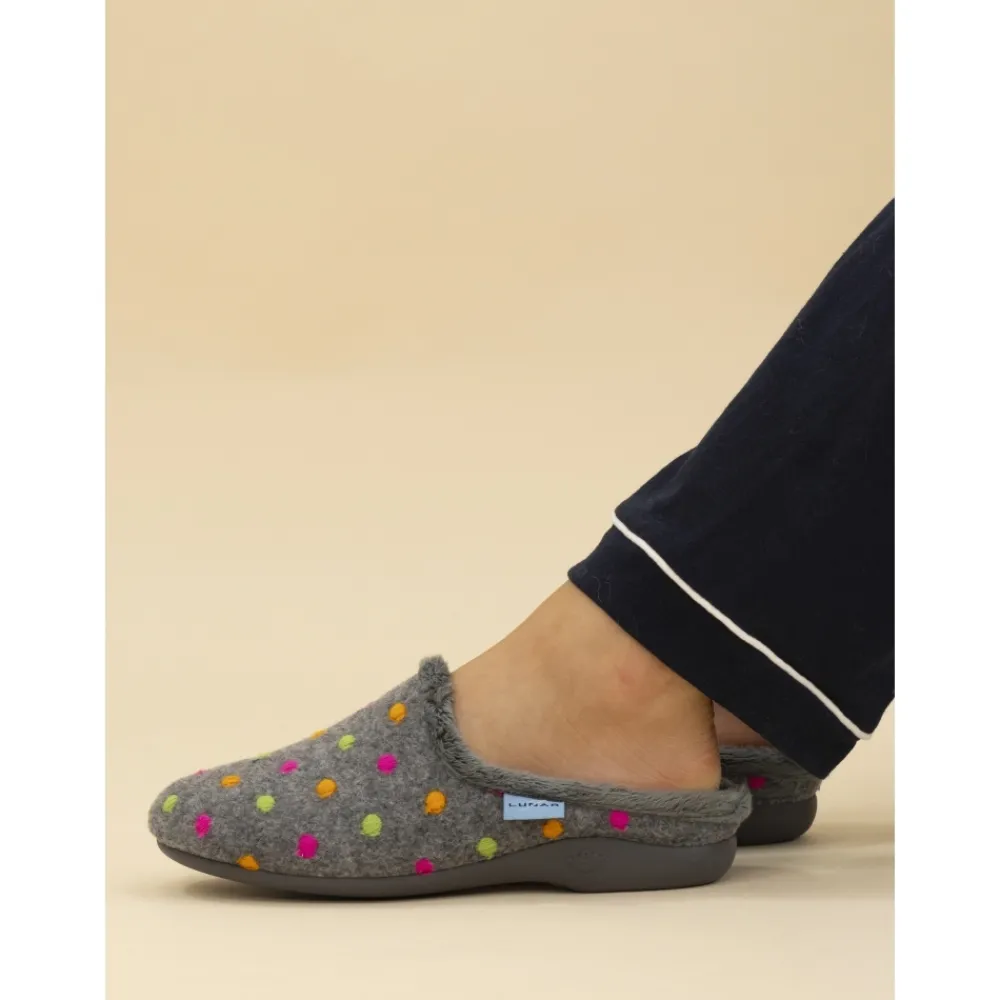 Lunar Shoes Chausson Mule Gris Cacahuète- A Enfiler | Mule