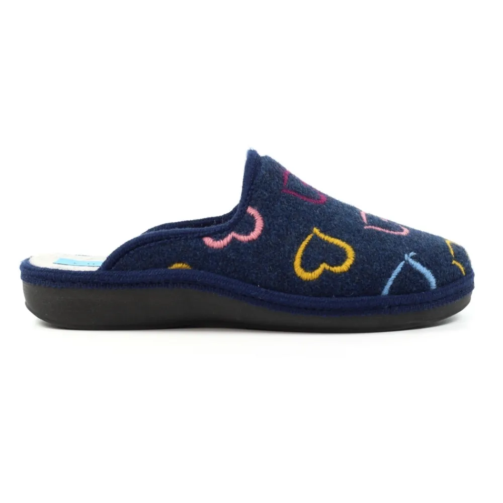 Lunar Shoes Chaussons Mules Bleu Marine Love- A Enfiler | Mule