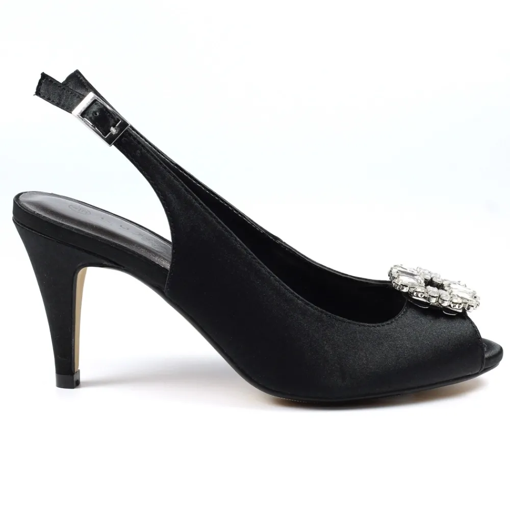 Lunar Shoes Escarpin ouvert Venice Noir- Chaussures Et Sacs Assortis | Chaussures À Bout Ouvert