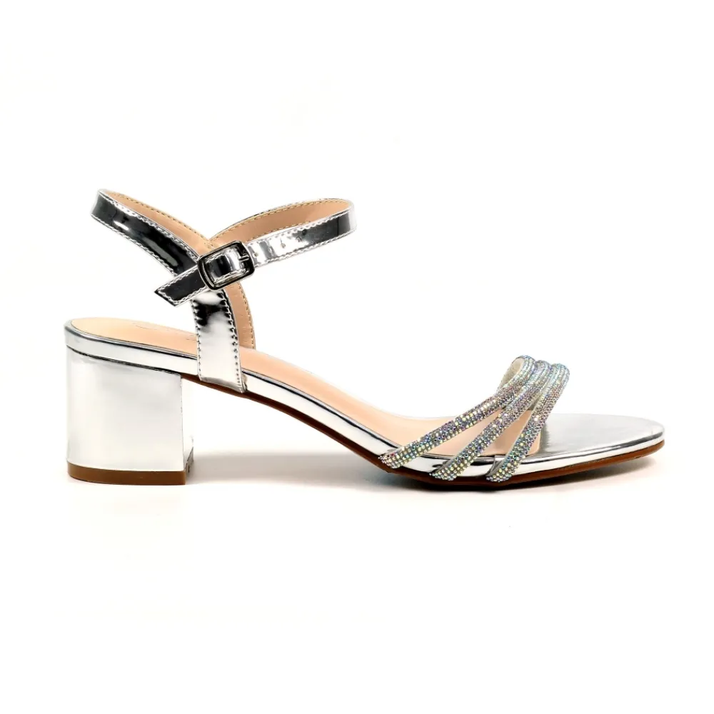 Lunar Shoes Sandale Amie Argentée- Talons | Chaussures À Bout Ouvert