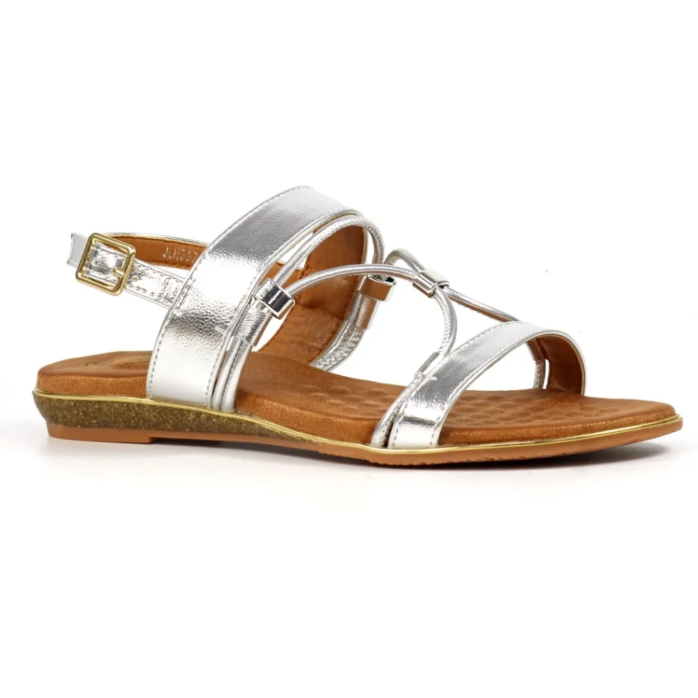 Lunar Shoes Sandale Argentée Danby- Barre En T