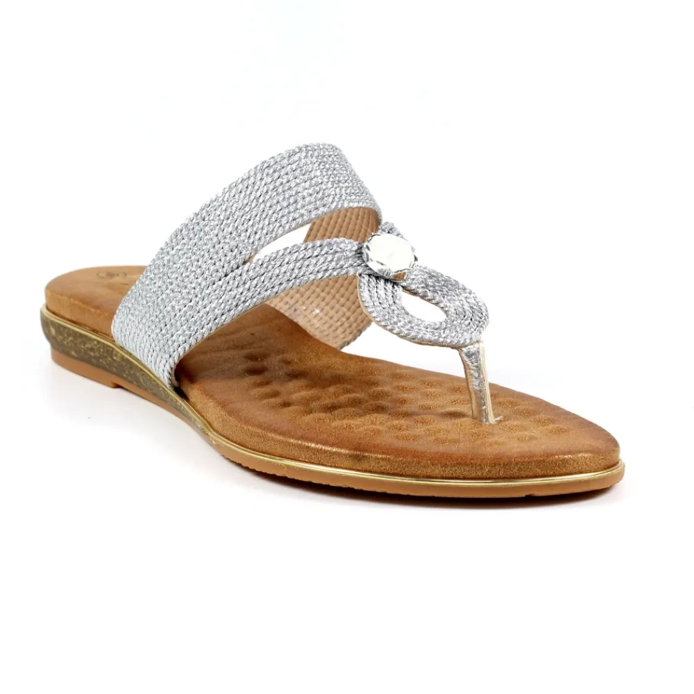 Lunar Shoes Sandale Argentée Ezra- Tige D'orteil
