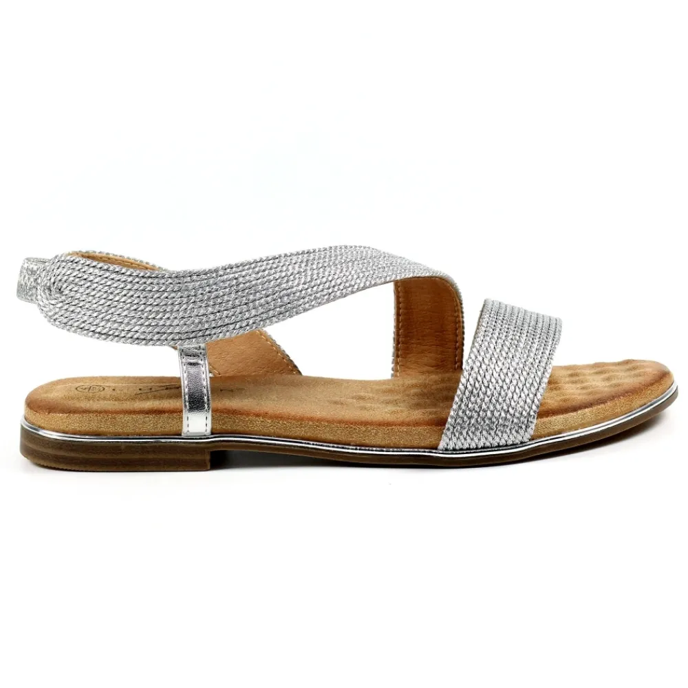 Lunar Shoes Sandale Bindi Argentée- Élastique