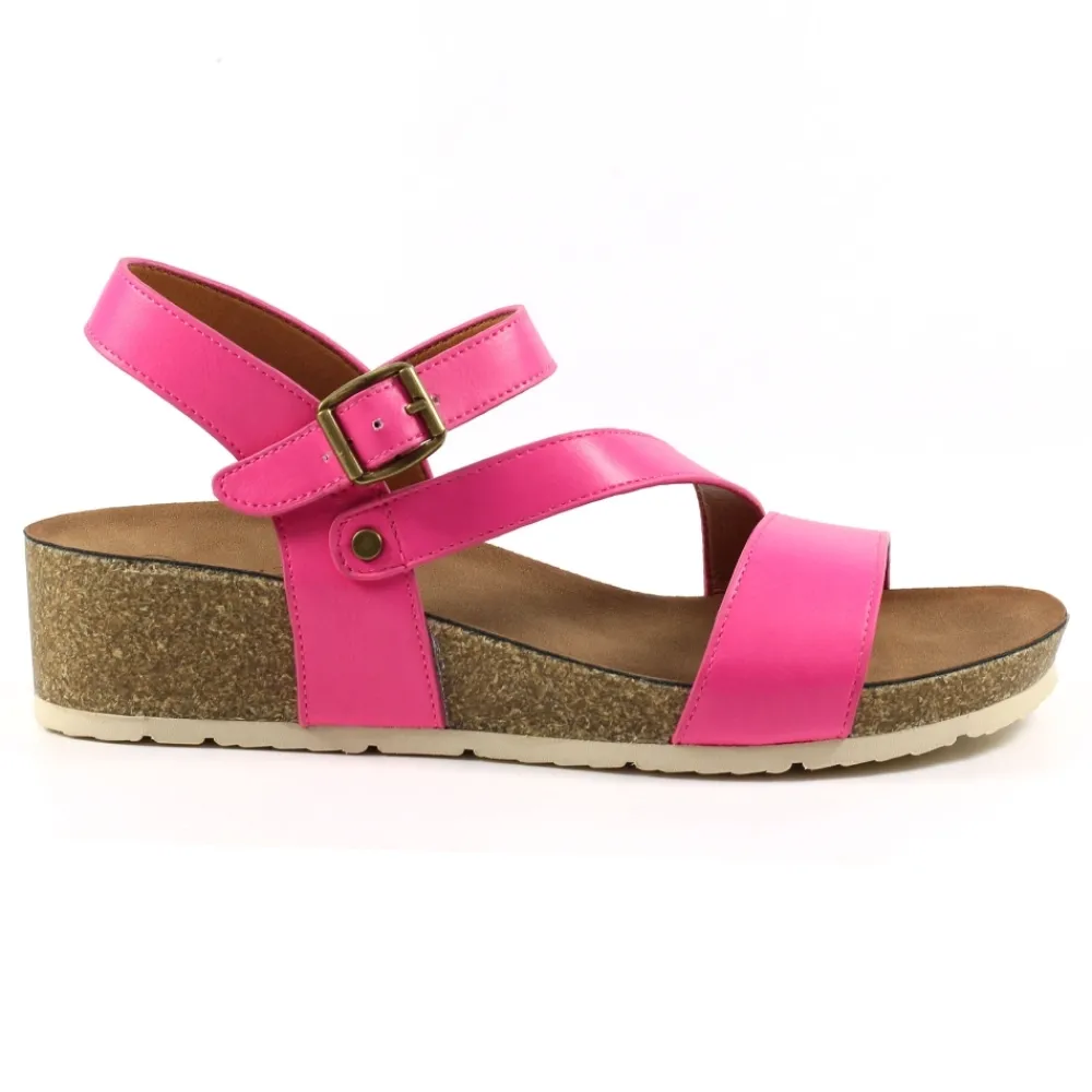 Lunar Shoes Sandale Cluster Fuchsia- Semelle Compensée